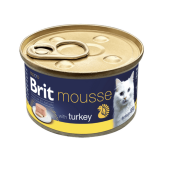 Мокра храна за котки Brit Premium by Nature Cat Mousse - мус с пуешко месо, 85 г
